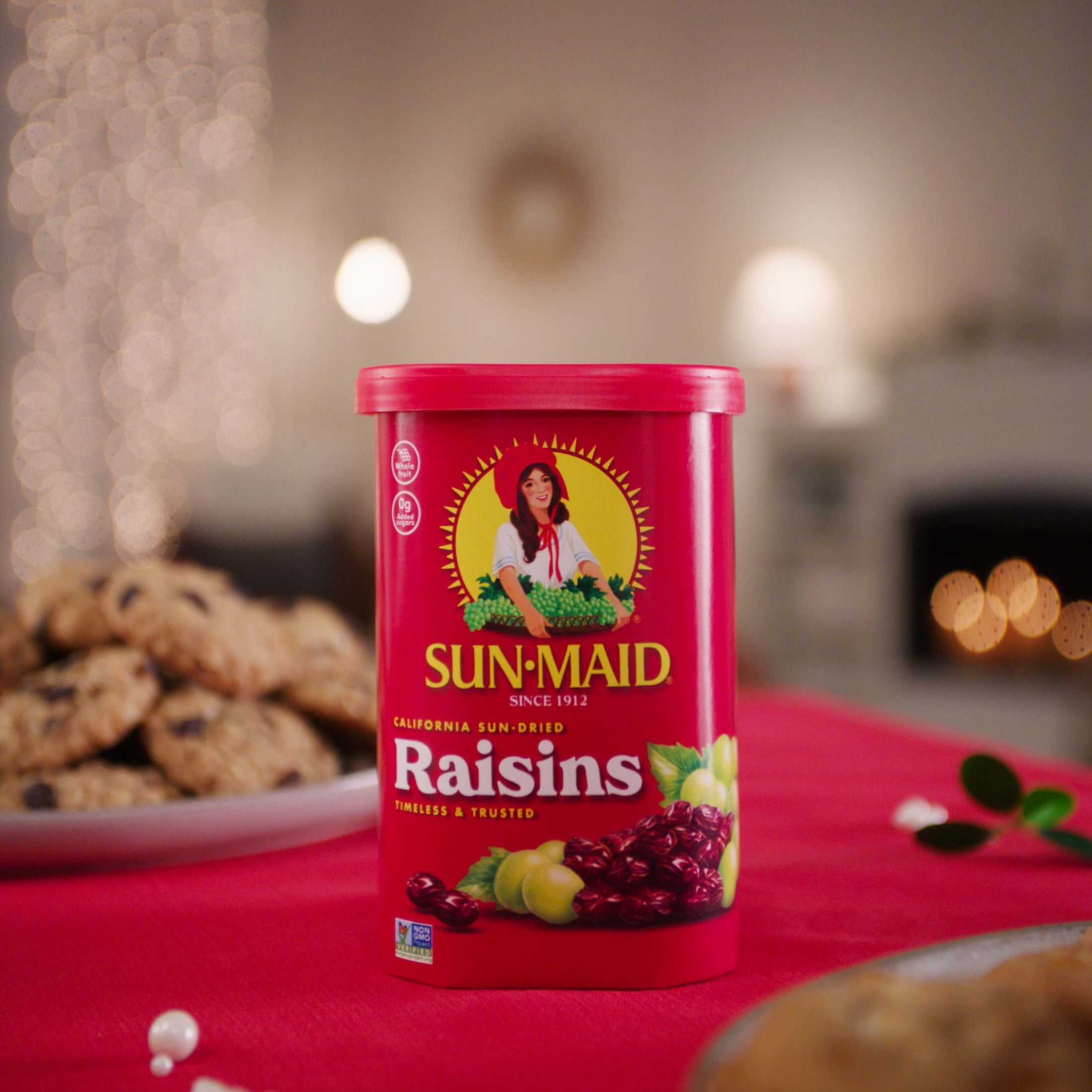 Sun-Maid California Sun-Dried Raisins, Dried Fruit Snack, 22.58 oz Canister