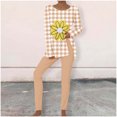 thumbnail image 1 of Puntoco Conjunto De Camiseta Y Pantalones Largos Con Cuello Redondo Y Manga Larga Con Estampado Informal Para Mujer Caqui Xxxl, 1 of 5