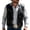 Black, variant on Squevariel Tassel Vest Jacket for Men Sleeveless Cowboy Waistcoat Solid Color V-Neck Vintage Outwear