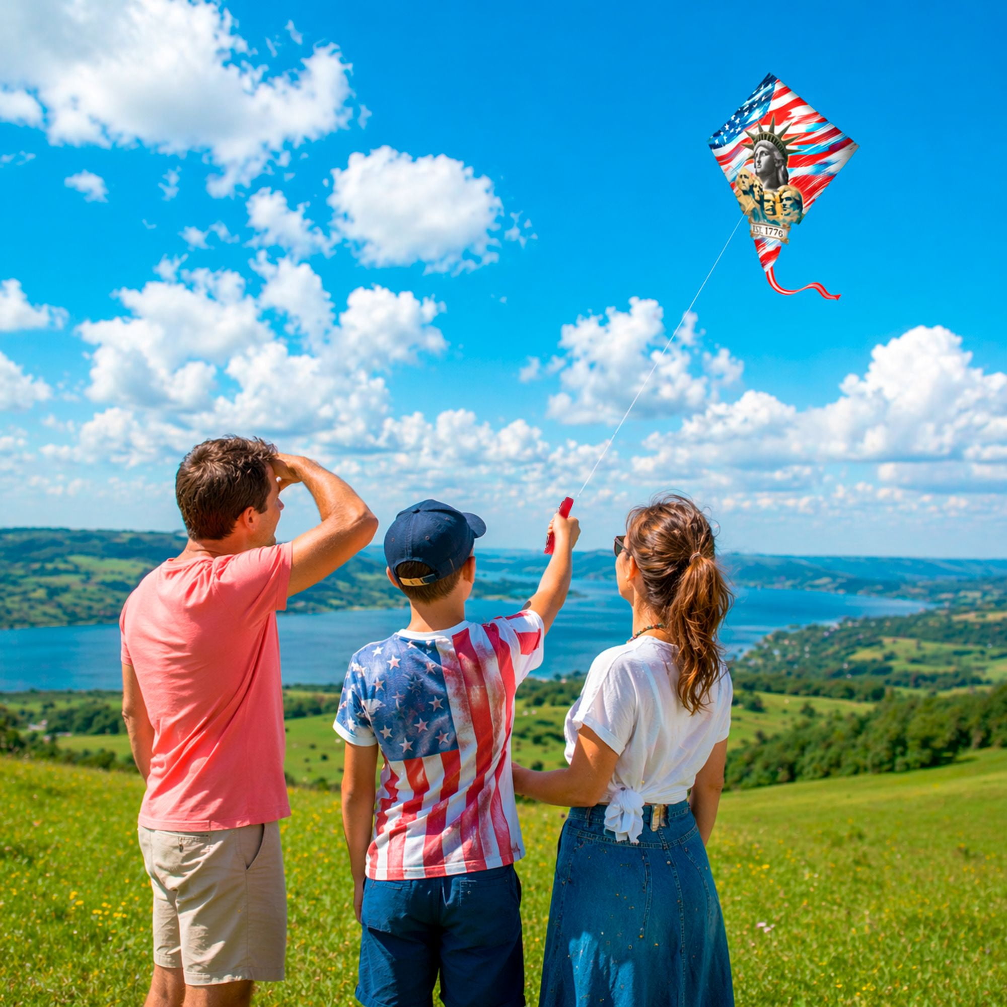 Wicked Kites Ready 2 Fly American Liberty Pop-Up Ripstop Fabric Diamond Kite