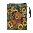 thumbnail image 2 of HELLHERO Vintage Polyester Fabric Book Protector for Fater 8.66 x 11.42 for Textbook Paperbacks Supplies Zipper Calf Sunflower, 2 of 8