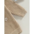 thumbnail image 6 of Caoirhny Baby Girls Autumn Winter Sweater Romper Long Sleeve Flower Embroidery Knit Romper, 6 of 9