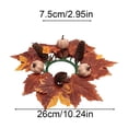 thumbnail image 4 of AYktou Fall Candle Rings, 10 Inch Artificial Maple Leaves Berries Pumpkin Wreath Candlestick, Thanksgiving Table Decor Farmhouse Candle Holder Halloween Gift for Front Door Festival Home Decor, 4 of 7