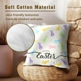 thumbnail image 4 of Happy Easter Pillow Covers Set of 2, 16x16 Inch Cute Colorful Rabbit Bunny Spring Season Decor Cotton Square Pillow Case Soft Cushion Cover for Couch Sofa Living Room, 4 of 6