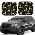 thumbnail image 2 of Bingfone Christmas Gold Deers Print 2-Piece Sun Shade Front Windshield - Foldable Car Front Window Sunshades For Most Sedans Suv Truck - Small, 2 of 7