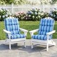 thumbnail image 3 of EAGLE PEAK Tufted Outdoor/Indoor High Back Patio Chair Cushion, Set of 2, 46 x 22 in,Blue Stripe, 3 of 10