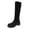 Black Boots, variant on Juebong Suede Knee High Boots for Women Round Toe Chunky Block Heeled Stylish Comfortable Tall Boots Cowboy Long Boots Black,38