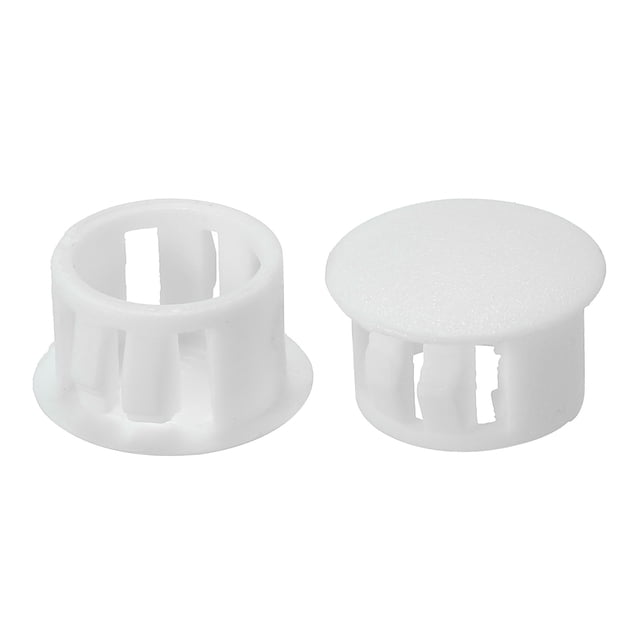 Tapones de agujero de plástico Uxcell, tipo de embellecedor, tapa de agujero redonda, encaje a presión en tubo de agujero blanco 14 mm