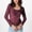 #H-Red, variant on ZHYou Womens Shirts Womens Solid Color V Neck Loose Blouse Long Sleeves Tops With Pocket