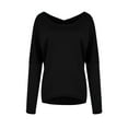 thumbnail image 4 of LYXSSBYX Women Long Sleeve Tops Fashion Womens Solid Color Long Sleeve V Neck Tee Casual Popular Blouse Tops, 4 of 9