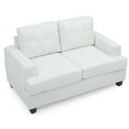 thumbnail image 3 of Passion Furniture Home Indoor Cushioned Tufted Couch Modern Conversation Furniture Sandridge 58 in. W Flared Arm Faux, 3 of 5