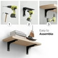 thumbnail image 4 of TIDITA 10" x 6" L Bracket with Beam - Shelf Brackets Black 300 Lbs Capacity - Heavy Duty Shelving Brackets for Floating Shelves - Wall Mounted Support for DIY – Mounting Hardware Included (Pack 4), 4 of 6