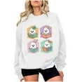 thumbnail image 2 of HOOJT Women's Crewneck Sweatshirts Fall Long Sleeve Shirts Halloween Printed Hoodless Sweatshirts Funny Novelty Pumpkin Print Loose Pullover Top Halloween Costumes, 2 of 4