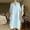 D-Light Blue, variant on Womens Dress Loose Fit Style Long Sleeve Dress With Pocket Loose Fit Linen Blend Crewneck Dresses Leisure Clothing M Mint Green