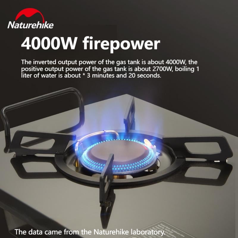 Naturehike 4000W Portable Folding Gas Stove | Stainless Steel Camp Cooking Furnace for IGT Table