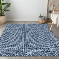 Addison Rugs Chantille Indoor/Outdoor Transitional Geometric Navy Washable Rectangle Rug, 8' x 10'