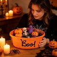 thumbnail image 4 of SUYOLL Halloween Woven Storage Basket with Boo Letter Print, Oval Basket with Handles, Trick or Treat Candy Bowl for Halloween Party Tabletop Home Decoration, 4 of 4