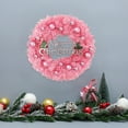 thumbnail image 4 of Hvmvliv 15.75in Christmas Tinsel Wreath with Balls Merry Christmas Artificial Xmas Wreath for Front Door Window Hanging Ornaments Christmas Decoration Props Pink, 4 of 7