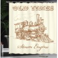 thumbnail image 4 of Ambesonne Steam Engine Shower Curtain, Old Vintage Train, 69"Wx84"L, Ivory Pale Caramel, 4 of 5