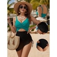 thumbnail image 4 of MOYIKO Womens One Piece Swimsuit Slimming Tummy Control Mesh Cutout Sheer Sarong Wraps Bathing Suit, 4 of 7