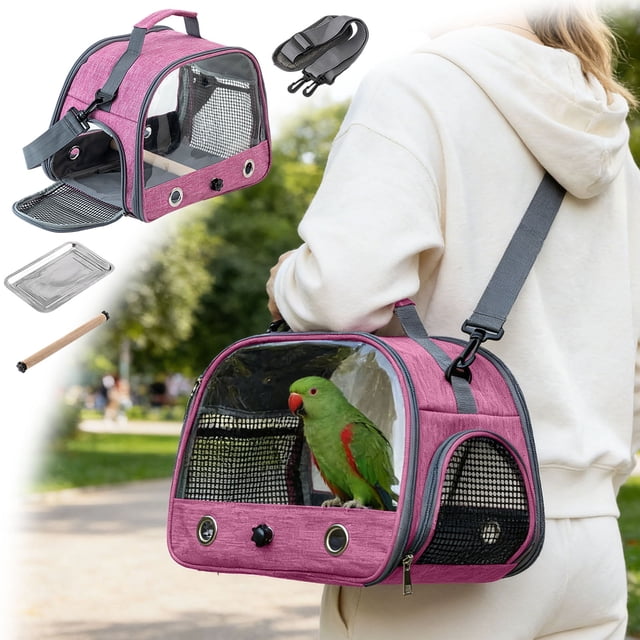 BotaniNest Portable Bird Travel Backpack For Small Ventilated Outdoor Adventure Cage