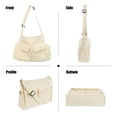 thumbnail image 5 of Spencer Canvas Messenger Bag Large Capacity Hobo Bag Crossbody Shoulder Bag Tote Bag with Multiple Pocket for Women and Men, White, 5 of 10