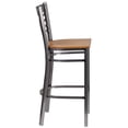 thumbnail image 2 of HERCULES Series Clear Coated ''X'' Back Metal Restaurant Barstool - Natural Wood Seat, 2 of 6