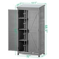 thumbnail image 4 of Gzxs Outdoor Storage Wood Cabinet with Metal Top, Garden Tools Shed for Patio and Yard, 33.5"L x 20.5"W x 68.5"H, Gray, 4 of 8