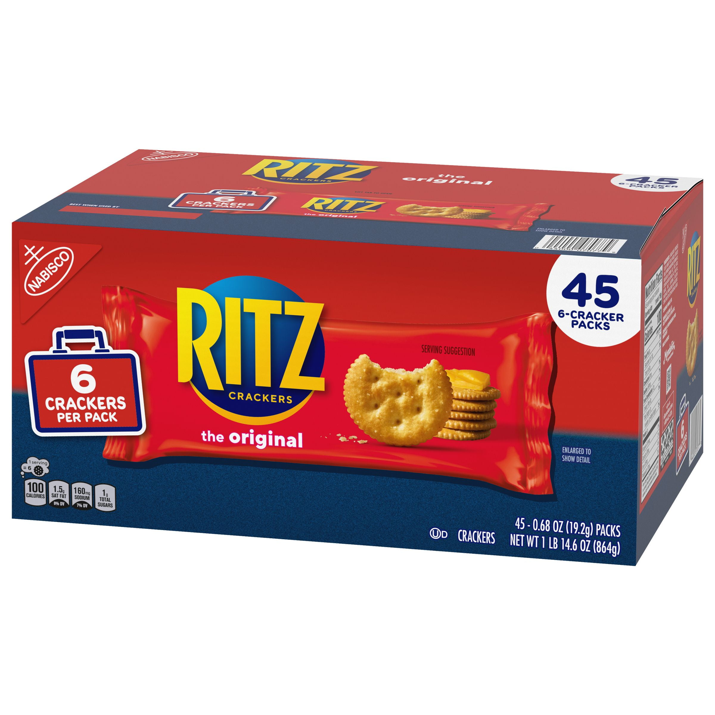 Ritz Original Crackers, Snack Packs, 0.68 Ounce (45 Count)