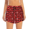 thumbnail image 2 of Balery Snowflakes On A Buffalo Plaid Pattern Women's Running Shorts with Liner 2 Pockets Elastic Workout Athletic Gym Yoga Shorts-Small, 2 of 7