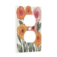 thumbnail image 2 of Yayeee Duplex Wall Plate 1-Gang 4.5"x2.7" Home Receptacle Light Switch Decorative Outlet Cover, Hand Drawn Floral, 2 of 7