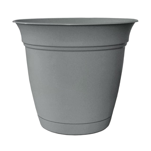 HC Companies ECA06000 6 Inch Eclipse Planter with Attached Saucer, Stormy Gray