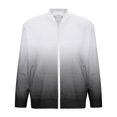 thumbnail image 4 of YLSDY Men's Ombre Bomber Jacket Long Sleeve Zipper Up Outwear Gradient Fashion Streetwear Coat Daily Wear Spring White XXL, 4 of 5