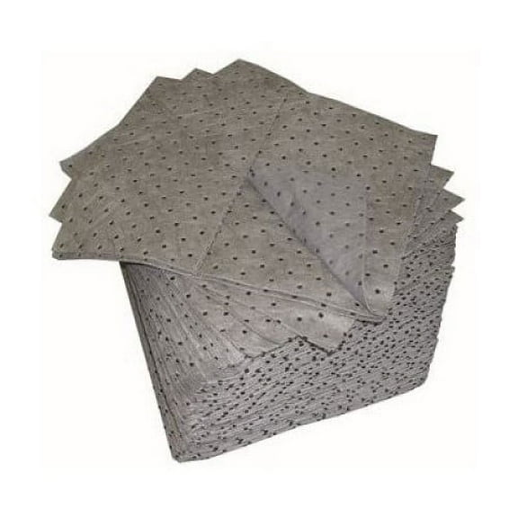 Oil-Dri Sorbent Pad, 18 gal, 15 in x 19 in, Universal, Gray, 100 PK L91005G