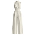 thumbnail image 5 of Women's Sleeveless Neck Wide Leg Jumpsuit Summer Casual Flowy Long Pant Solid Piece White M, 5 of 5