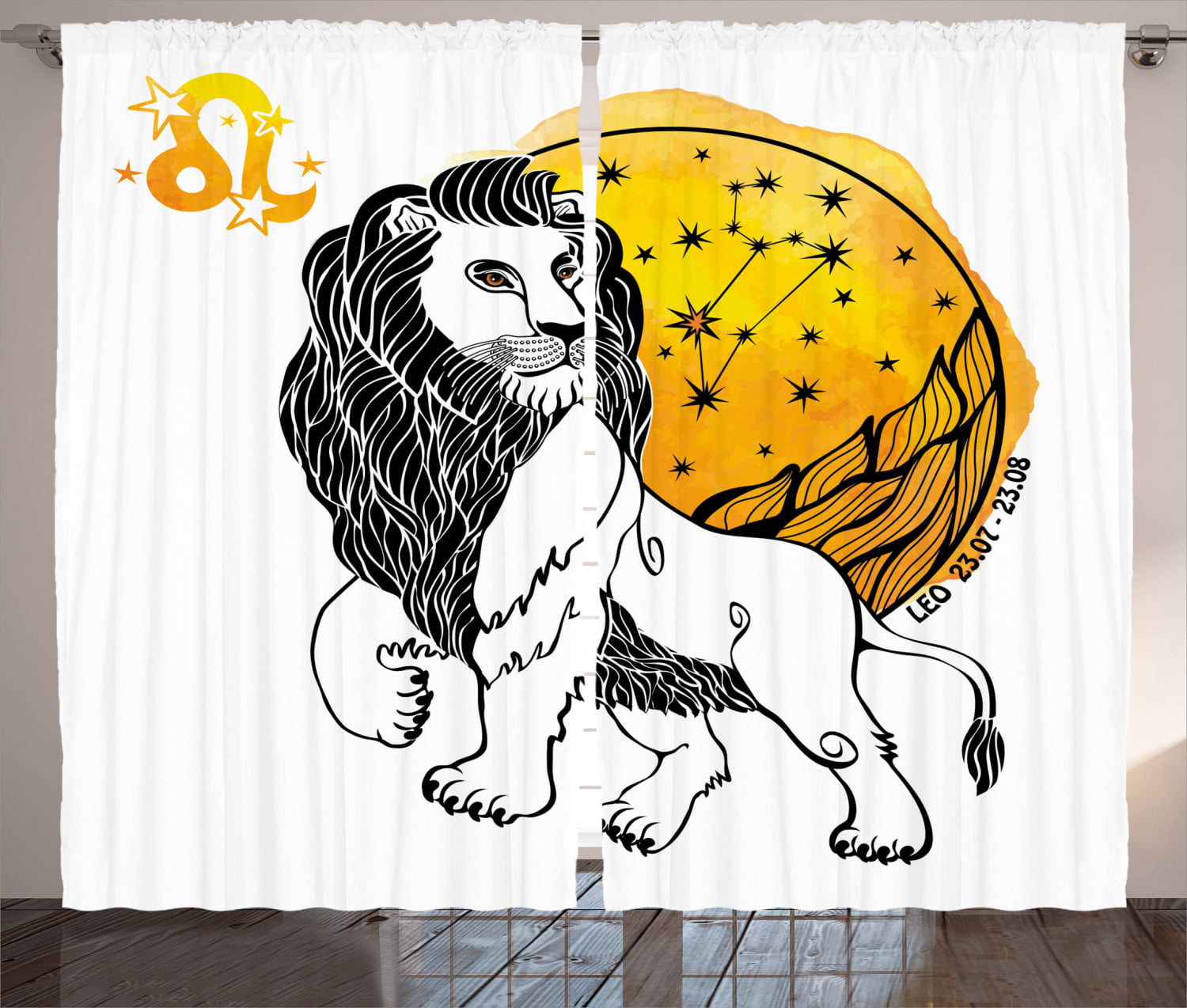 3D Printing Window Curtains African Beauty Girl & Lion Blockout Drapes Fabric 