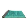 thumbnail image 2 of Ahgly Company Indoor Square Oriental Turquoise Blue Traditional Area Rugs, 6' Square, 2 of 4