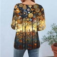 thumbnail image 6 of Levmjia Womens Tops Vintage Boho Floral Printed 3/4 Sleeve T Shirt Loose Casual Round Neck Blouse Pullover Polyester Comfortable All Season, 6 of 7