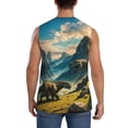 thumbnail image 4 of Balery Valley River Dinosaur Camisetas sin mangas para hombre, absorbe la humedad y protege contra el mal olor.-X-Large, 4 of 7