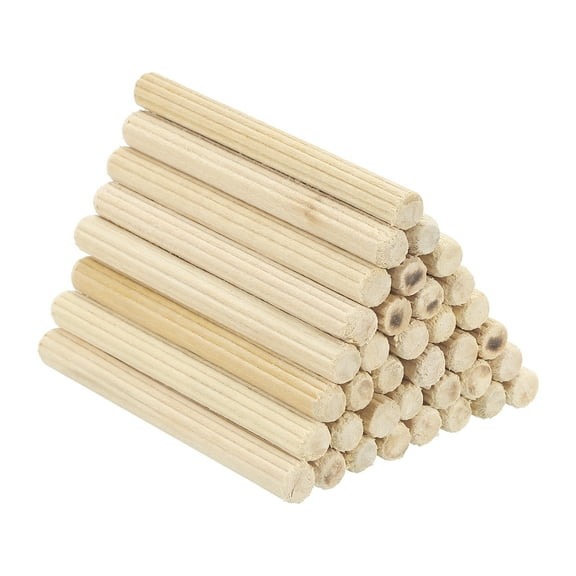 3/16" x 2-3/8" Wood Dowel Pins Fluted Wooden Dowels for Furniture Projects, 120 Pack