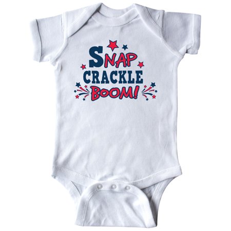 

Inktastic 4th of July Snap Crackle Boom with Red and White Fireworks Gift Baby Boy or Baby Girl Bodysuit