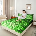 thumbnail image 4 of Castle Fairy Adults Pixelated Blocks Miners Twin Sheet Sets,Futuristic Cubes Bedding, 4 of 7