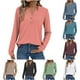 thumbnail image 1 of Camisas para adolescentes,Camiseta de manga larga con cuello en V para mujer, blusa informal con cremallera, poliéster, diseño estampado, corte regular, ideal para uso diario y en casa, sopatenor, 1 of 9