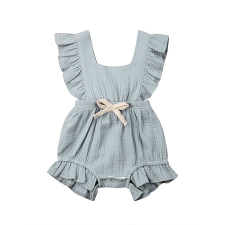 

Kuriozud Newborn Baby Girl Coton Ruffle Romper