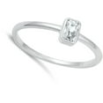 thumbnail image 4 of Clear Cubic Zirconia Bezel Promise Ring .925 Sterling Silver Band White Jewelry Female Male Size 5, 4 of 4