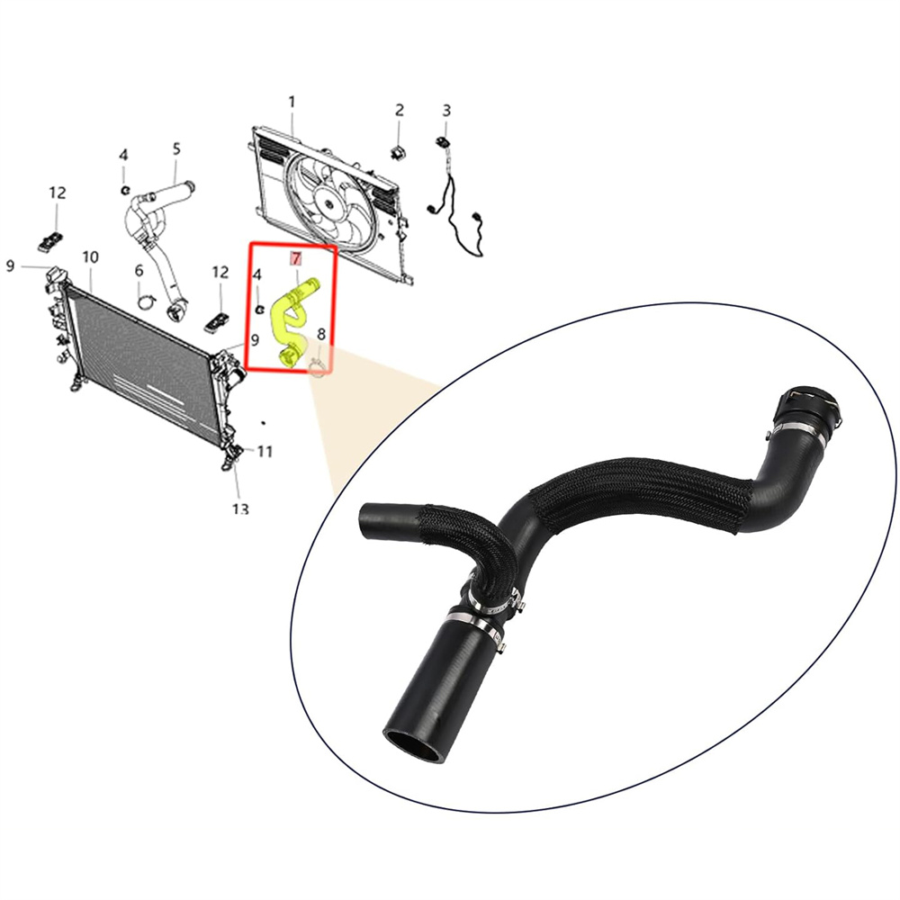 Upper Radiator Coolant Hose 68246567AA Fits For Jeep Renegade 2015-2021