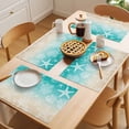 thumbnail image 5 of Teal Beige Ombre Coastal Placemats Set of 4 Nautical Beach Starfish Coral Summer Place Mats Indoor Wipeable Table Mats Washable Dining Table Placemats for Kitchen Holiday Party Home Decor 13x19 Inch, 5 of 9