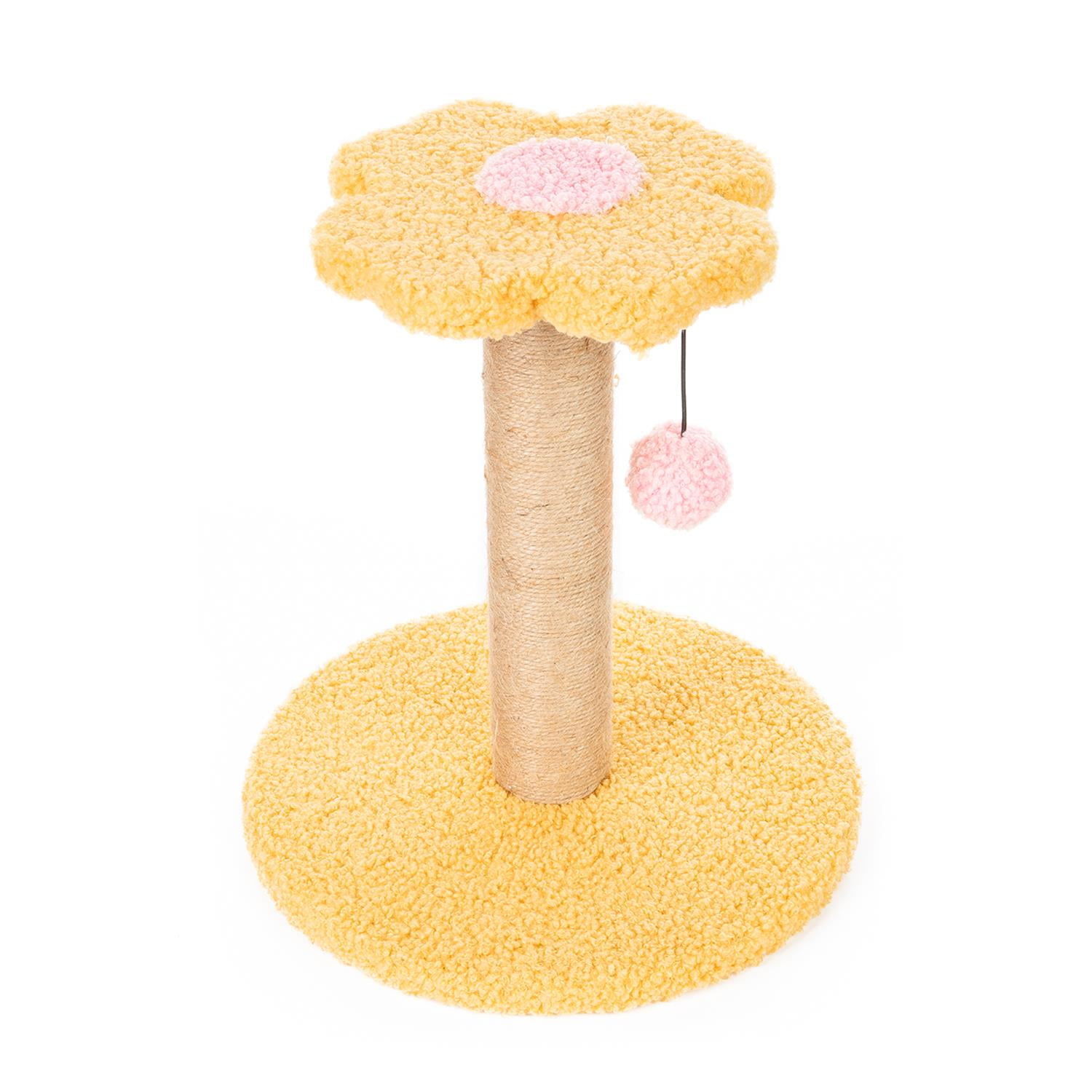 Pefilos 23" Cat Scratching Post, Small Cat Scratcher Tree for Indoor Cats with Removable Flower Cat Bed, Cat Tree Tower with Spring Ball, Red Pefilos 23" Cat Scratching Post, Small Cat Scratcher Tree for Indoor Cats with Removable Flower Cat Bed, Cat Tree Tower with Spring Ball, Red