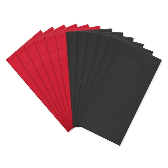 American Greetings 20 in. x 20 in. Valentine's Day Gift Wrap Tissue Paper, Red and Black (12-Sheets, 33.3 Sq. ft)