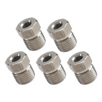 Stainless Steel 7/16 Inch Fitting Tube Nuts, 3/16 Tubing, 5 Pack